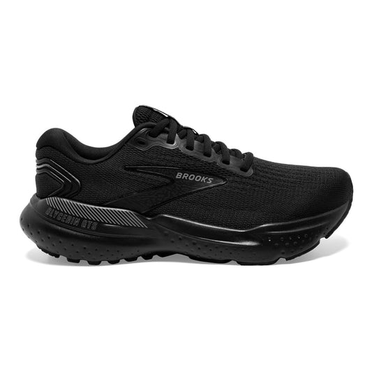 Men's Brooks Glycerin GTS 21, Black/Black/Ebony, 8.5 2E Wide