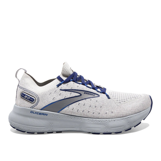 Men's Brooks Glycerin StealthFit 20, Oyster/Alloy/Blue Depths, 11 D Medium