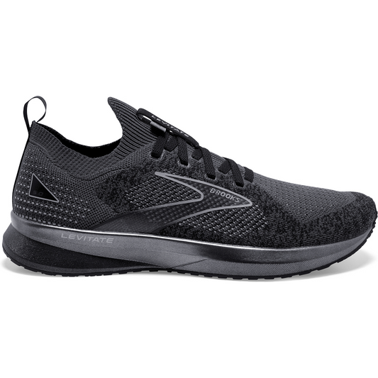 Men's Brooks Levitate Stealthfit 5, Black/Ebony/Grey, 10.5 D Medium
