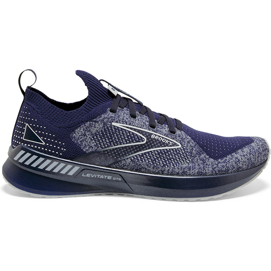 Men's Brooks Levitate Stealthfit GTS 5, Peacoat/Grey, 9.5 D Medium