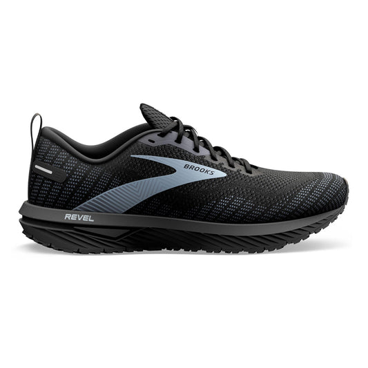 Men's Brooks Revel 6, Black/Blackened Pearl/Grey, 10.5 D Medium