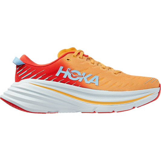 Men's HOKA ONE ONE Bondi X, Fiesta/Amber Yellow, 8 D Medium