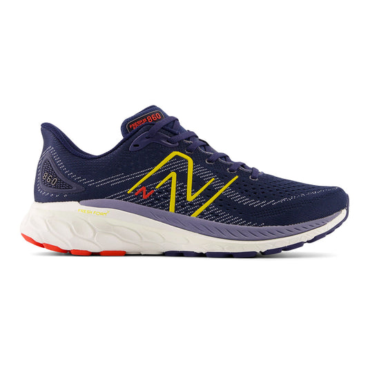 Men's New Balance Fresh Foam X 860v13, NB Navy/Ginger Lemon/Neo Flame, 9.5 D Medium