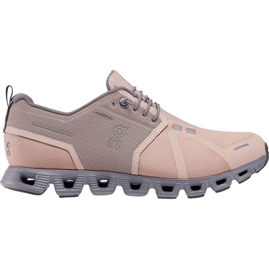 Women's On Cloud 5 Waterproof, Rose/Fossil, 8.5 B Medium