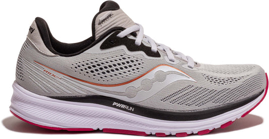 Women's Saucony Ride 14, Fog/Cherry, 11 B Medium
