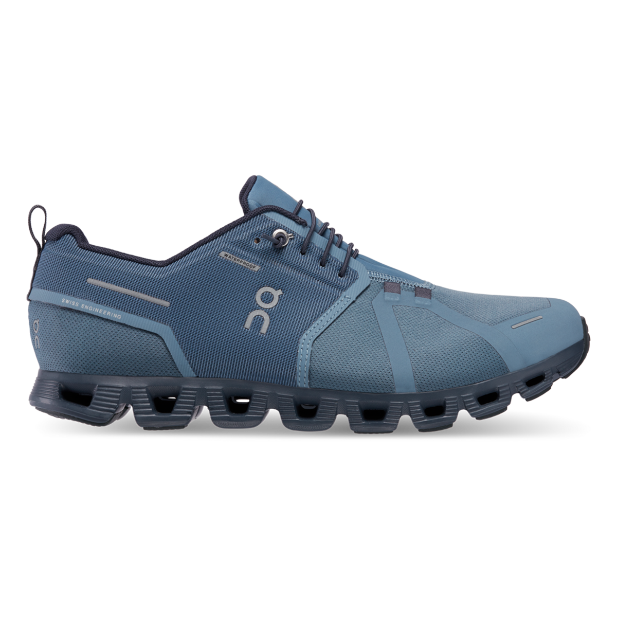 Women's On Cloud 5 Waterproof, Metal/Navy, 10 B Medium