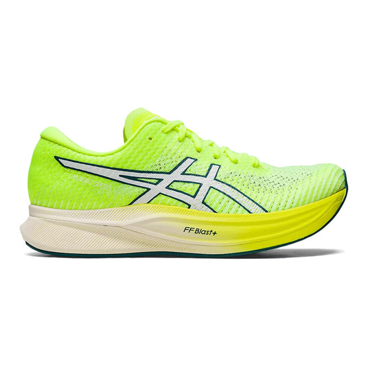 Women's Asics Magic Speed 2, Safety Yellow/White, 6.5 B Medium