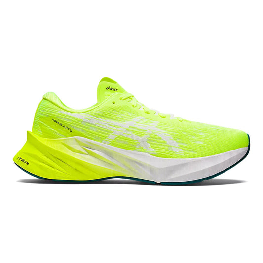 Women's Asics Novablast 3, Safety Yellow/White, 7.5 B Medium