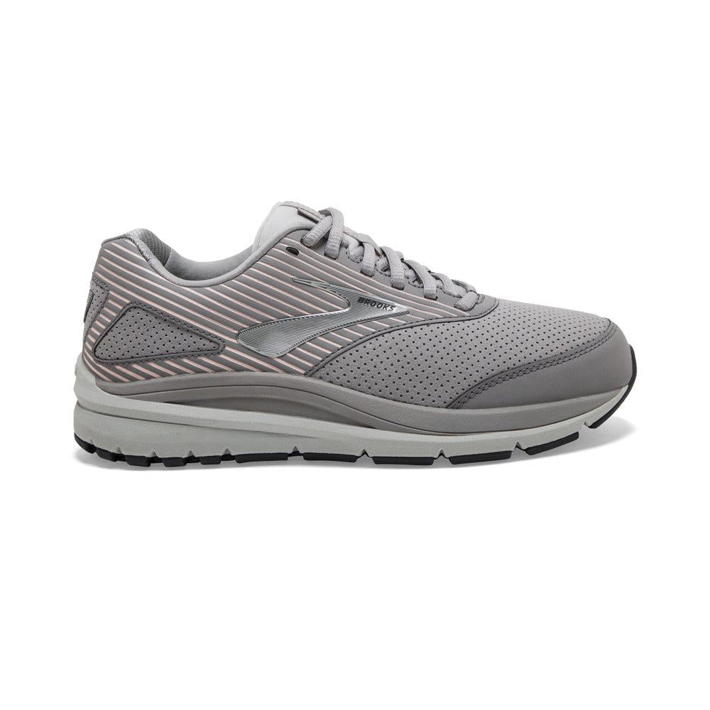 Women's Brooks Addiction Walker Suede, Alloy/Oyster/Peach, 10 D Wide