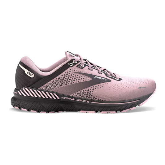 Women's Brooks Adrenaline GTS 22, Pink/Blackened Pearl, 10 B Medium