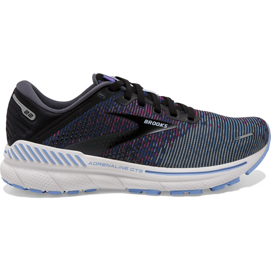 Women's Brooks Adrenaline GTS 22, Lavender/Black/Grey, 11 B Medium