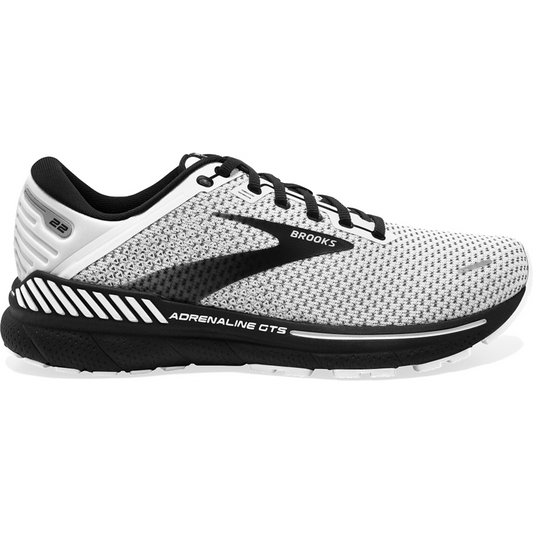 Women's Brooks Adrenaline GTS 22, White/Grey/Black, 10 B Medium