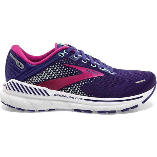 Women's Brooks Adrenaline GTS 22, Navy/Yucca/Pink, 7 B Medium