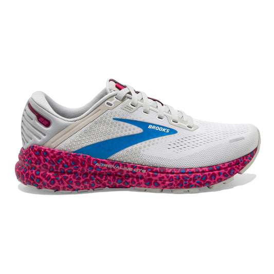 Women's Brooks Adrenaline GTS 22, White/Oyster/Brilliant, 11 B Medium