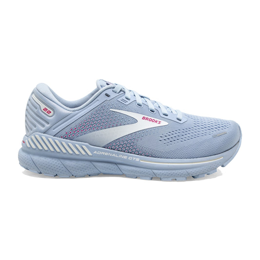 Women's Brooks Adrenaline GTS 22, Kentucky Blue/White/Rose, 7 B Medium