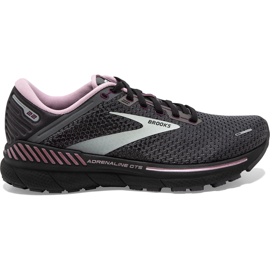 Women's Brooks Adrenaline GTS 22, Pearl/Black/Metallic, 6 B Medium