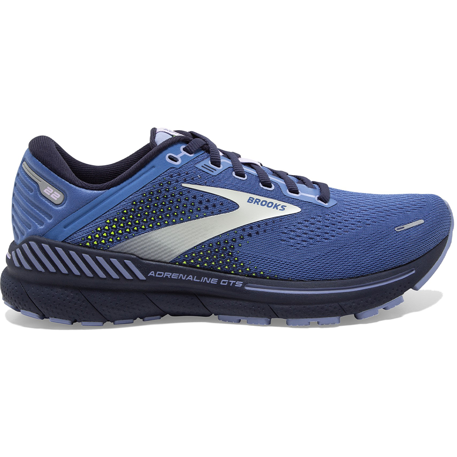 Women's Brooks Adrenaline GTS 22, Blue/Purple/Nightlife, 8.5 B Medium