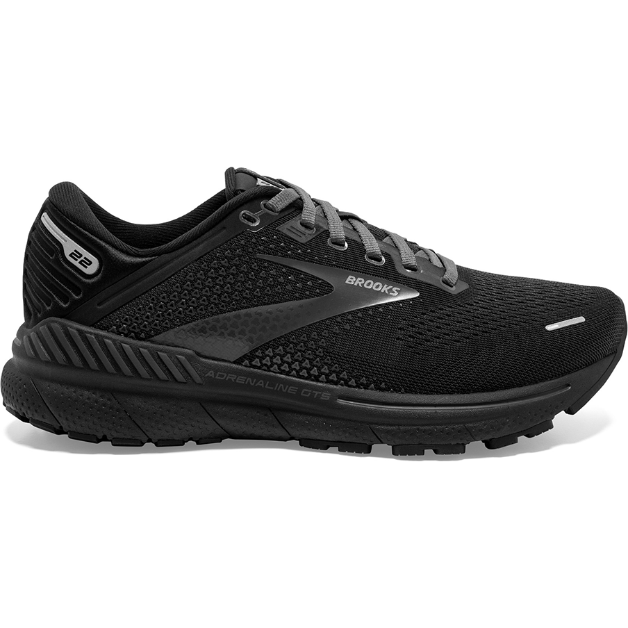 Women's Brooks Adrenaline GTS 22, Black/Black/Ebony, 9.5 B Medium