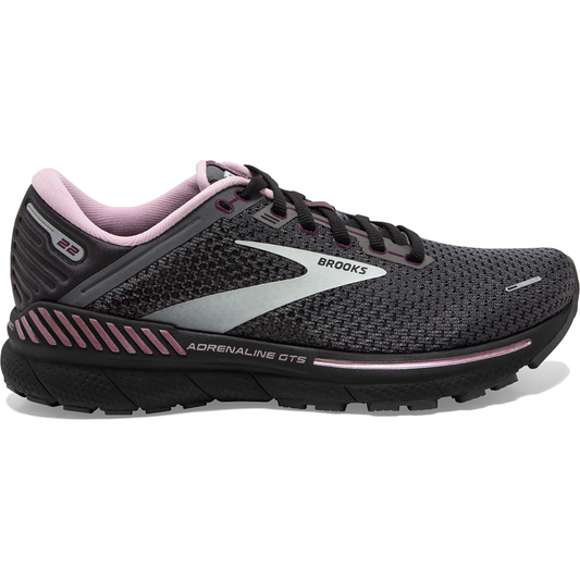 Women's Brooks Adrenaline GTS 22, Pearl/Black/Metallic, 10 D Wide