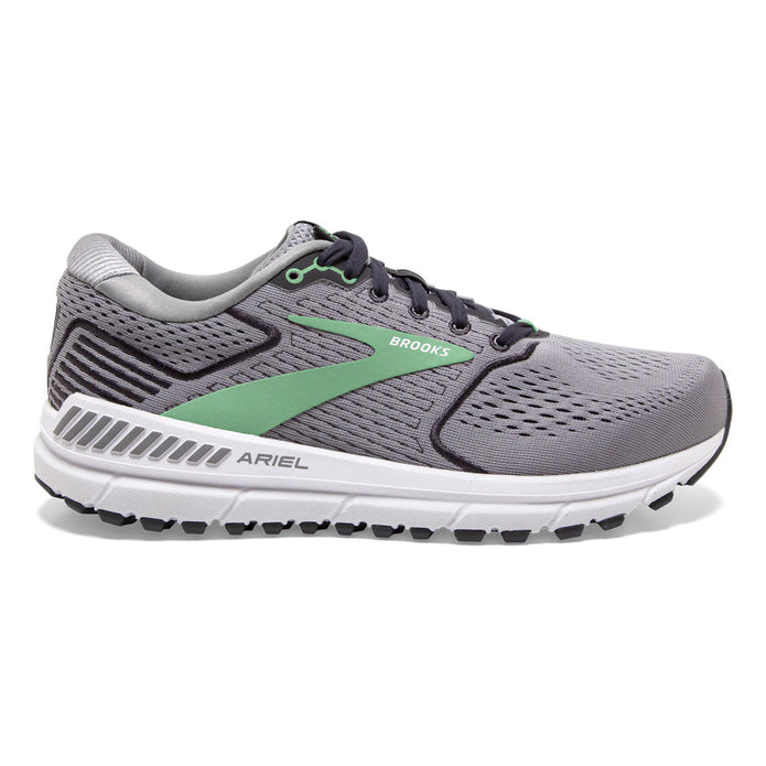 Women's Brooks Ariel '20, Alloy/Blackened Pearl/Green, 6 D Wide