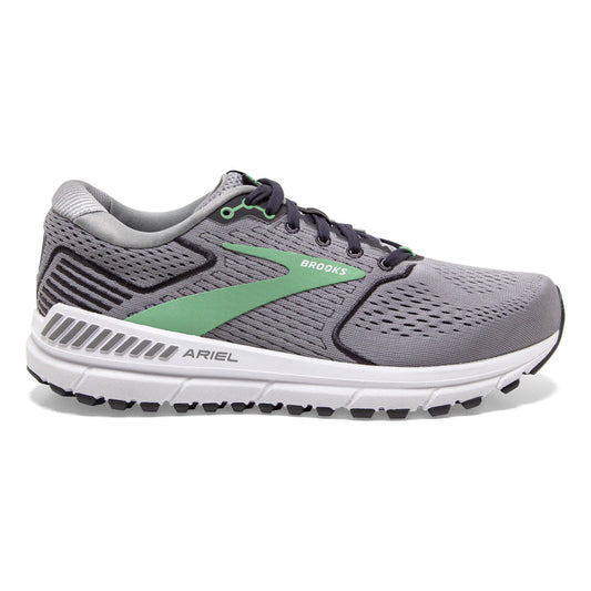 Women's Brooks Ariel '20, Alloy/Blackened Pearl/Green, 11 B Medium
