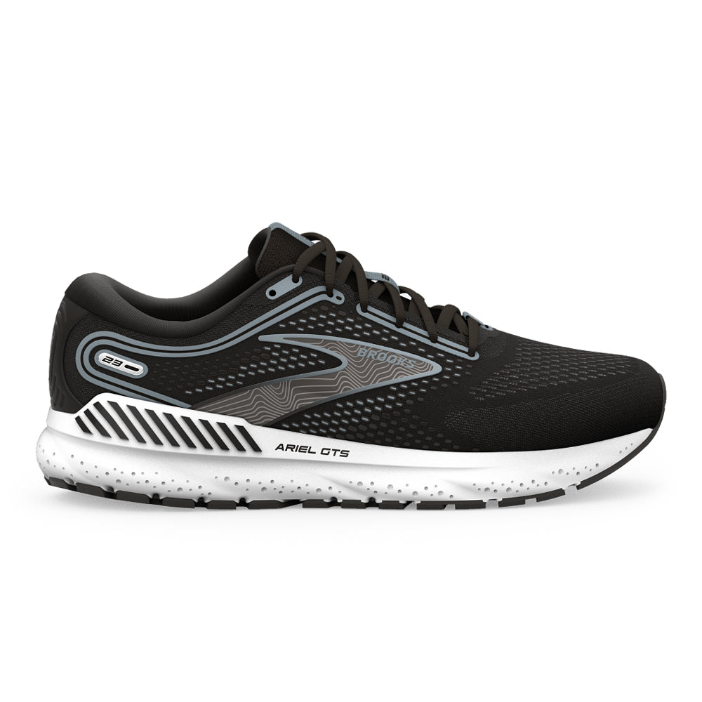Women's Brooks Ariel GTS 23, Black/Grey/White, 8 D Wide