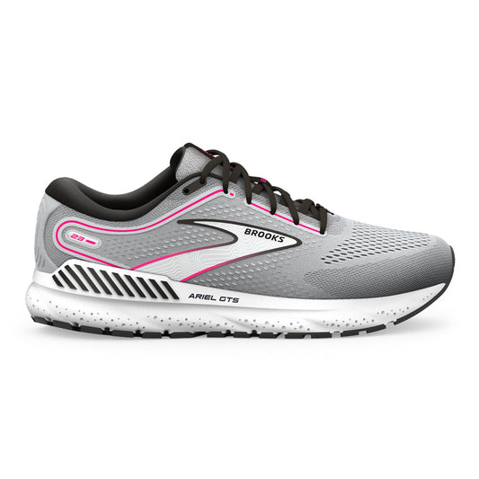 Women's Brooks Ariel GTS 23, Grey/Black/Pink, 8 B Medium