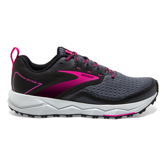 Women's Brooks Divide 2, Black/Ebony/Pink, 7.5 B Medium
