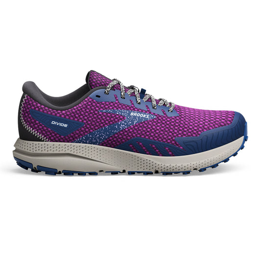 Women's Brooks Divide 4, Purple/Navy/Oyster, 9.5 B Medium