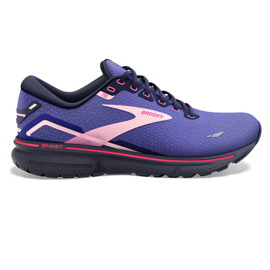 Women's Brooks Ghost 15, Blue/Peacoat/Pink, 9 B Medium