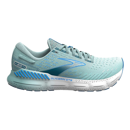 Women's Brooks Glycerin GTS 20, Blue Glass/Marina/Legion Blue, 9 B Medium