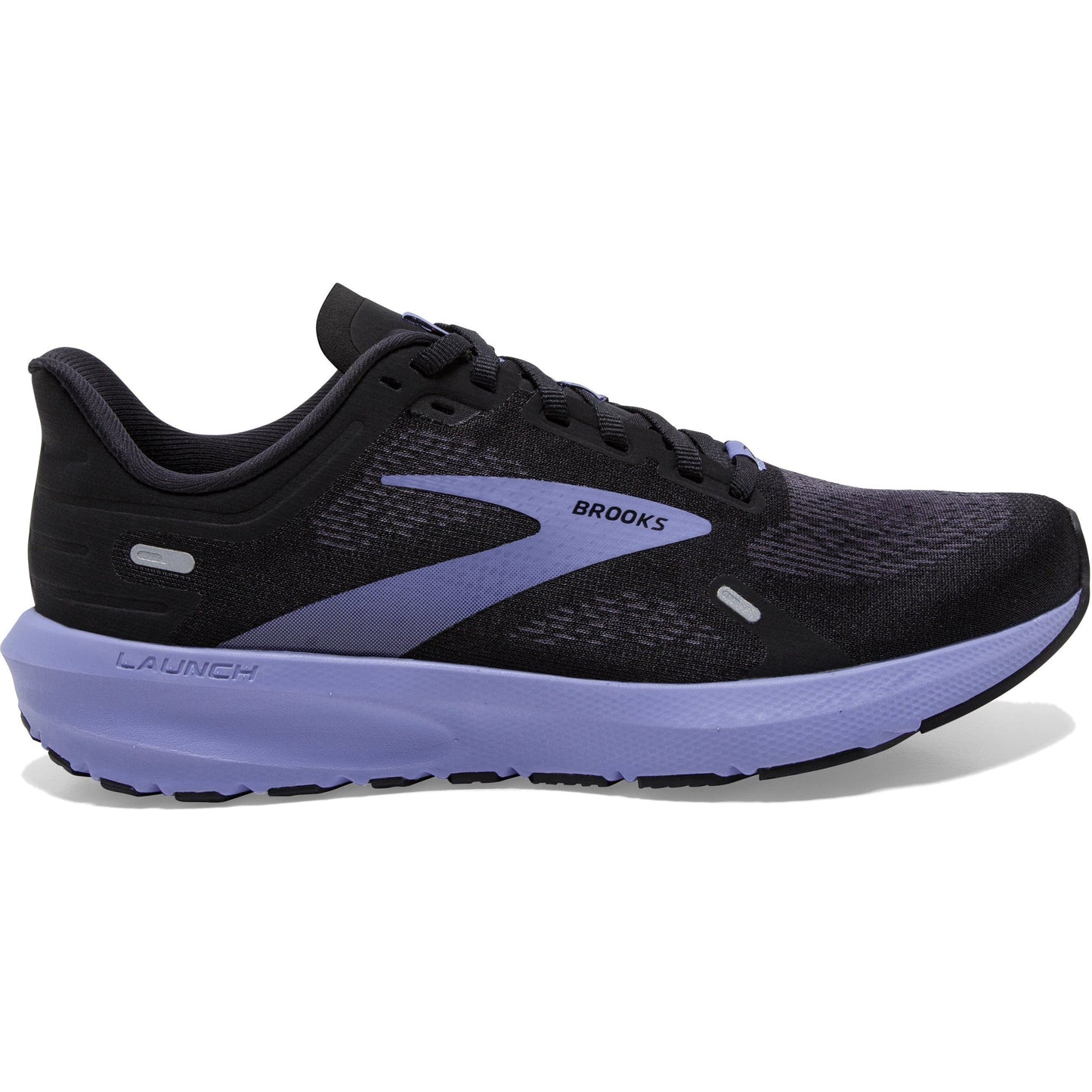 Women's Brooks Launch 9, Black/Ebony/Purple, 7 B Medium
