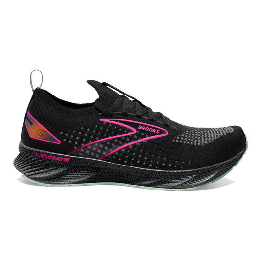 Women's Brooks Levitate StealthFit 6, Black/Pink, 7.5 B Medium