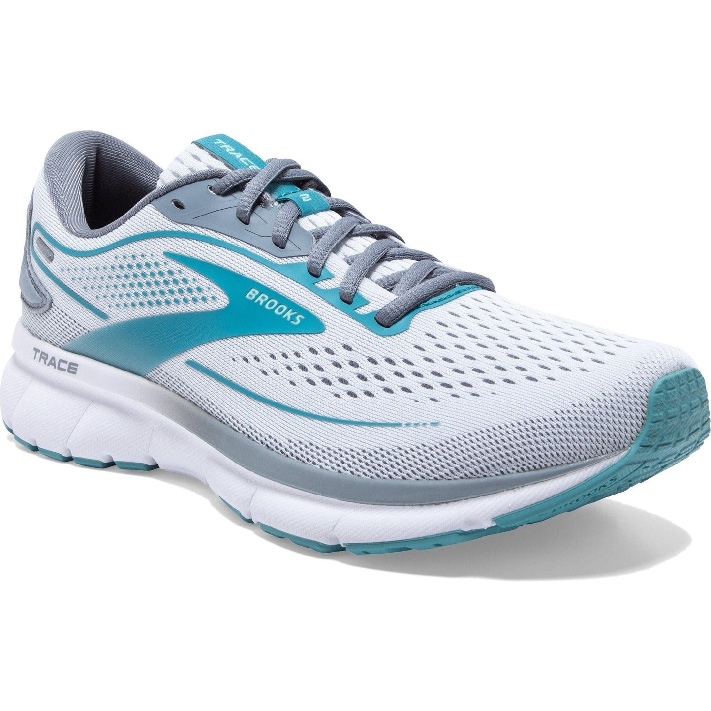Women's Brooks Trace 2, White/Grey/Porcelain, 6 B Medium