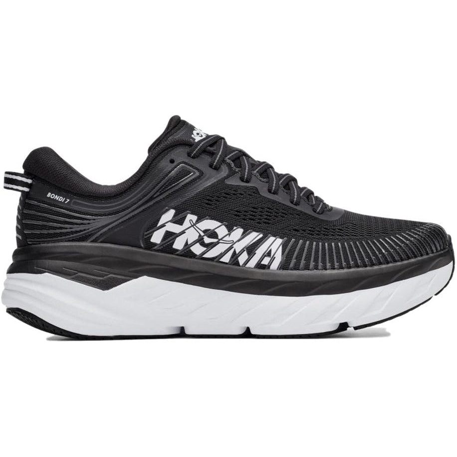 Women's Hoka One One Bondi 7, Black/White, 12 B Medium