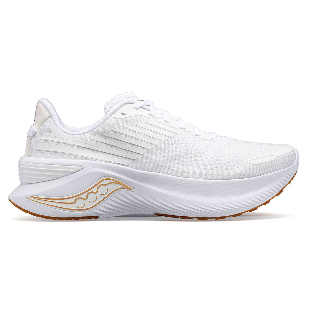 Women's Saucony Endorphin Shift 3, White/Gum, 8.5 D Wide