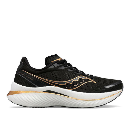 Women's Saucony Endorphin Speed 3, Black/Goldstruck, 8 B Medium