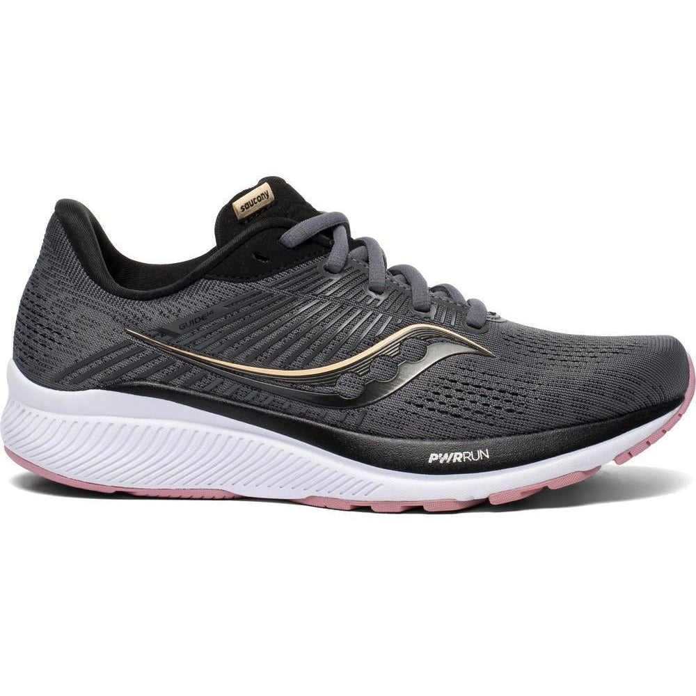 Women's Saucony Guide 14, Charcoal/Rose, 7 B Medium