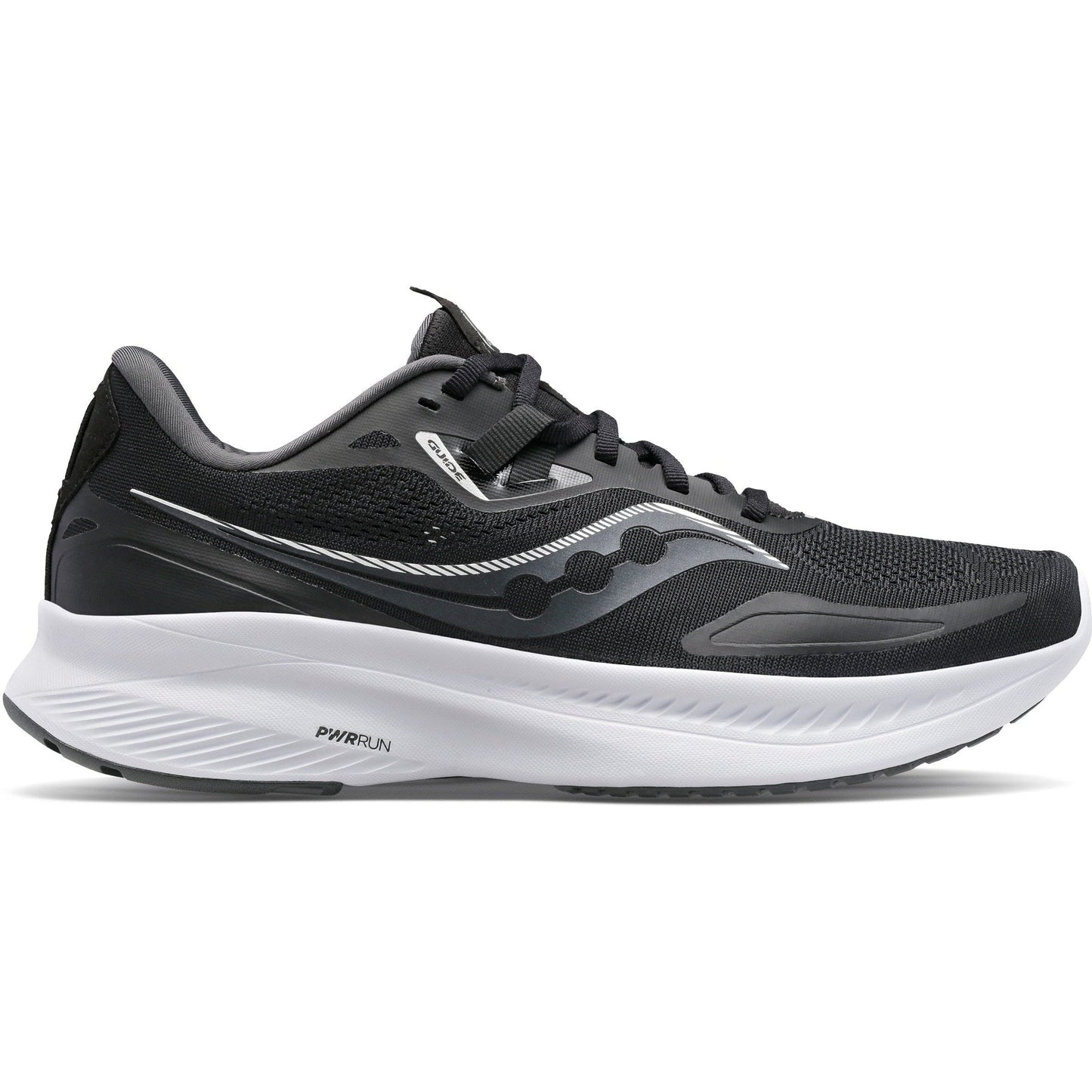 Women's Saucony Guide 15, Black/White, 6.5 D Wide