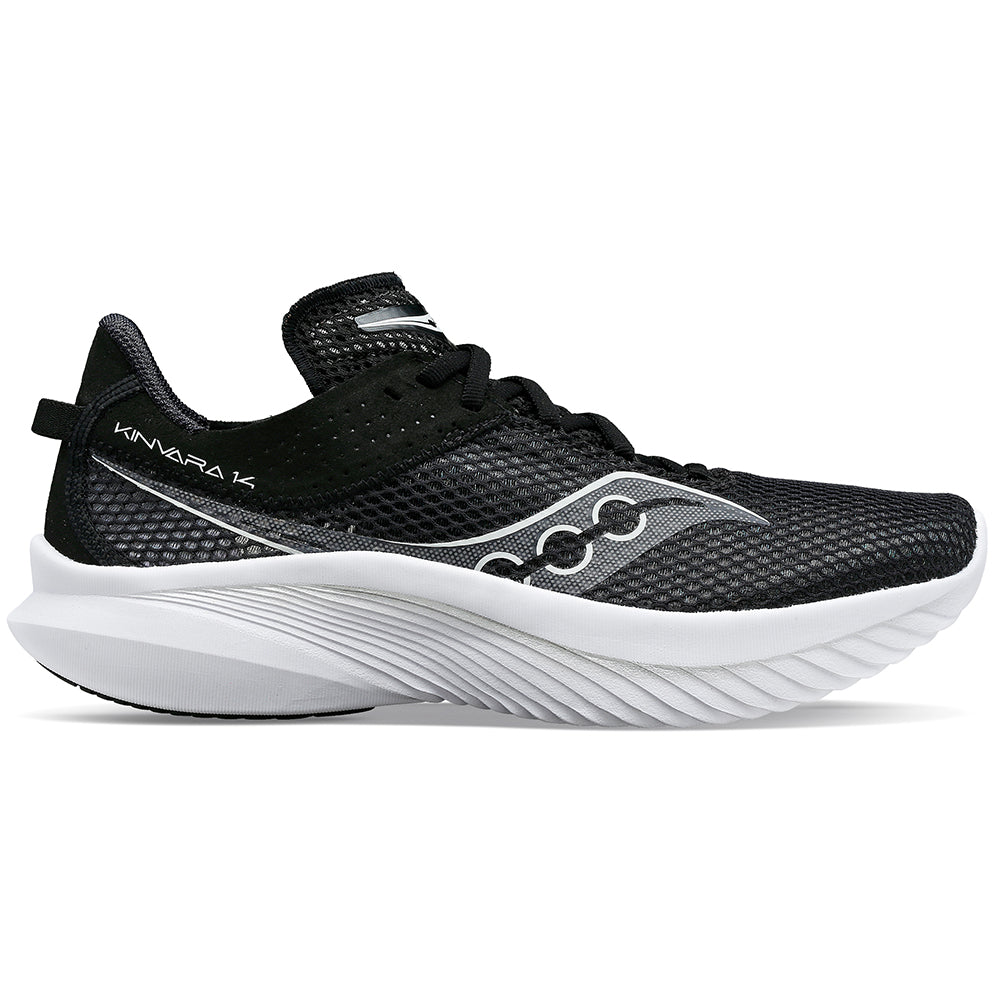 Women's Saucony Kinvara 14, Black/White, 10.5 D Wide