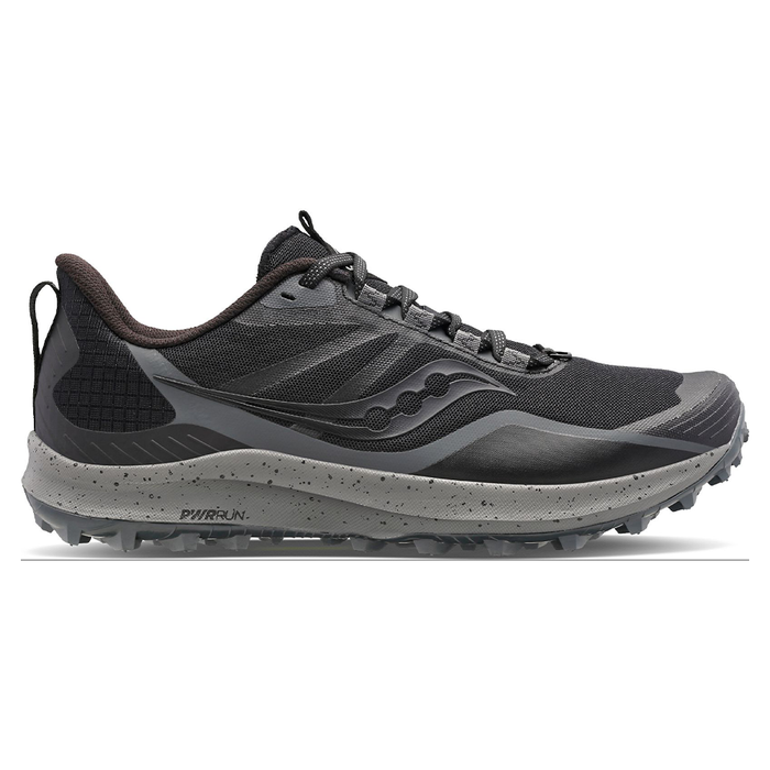 Women's Saucony Peregrine 12, Black/Charcoal, 10 D Wide