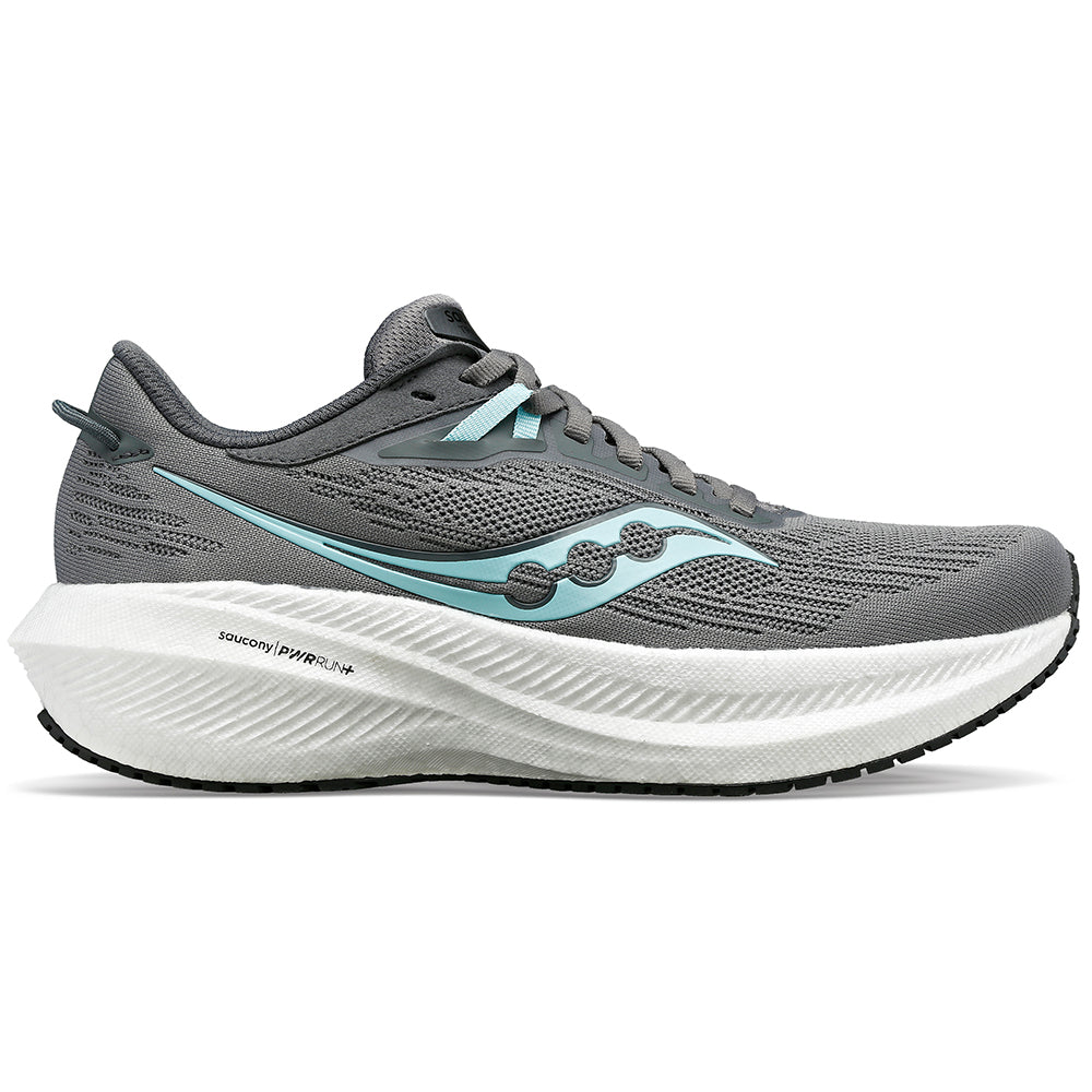 Women's Saucony Triumph 21, Gravel/Black, 9.5 B Medium