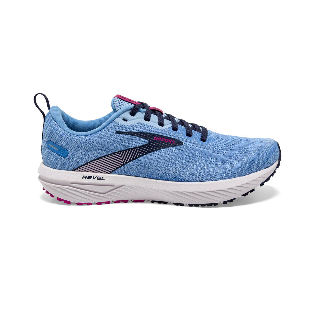 Women's Brooks Revel 6, Marina/Lilac Rose/Pink Lady, 7.5 B Medium