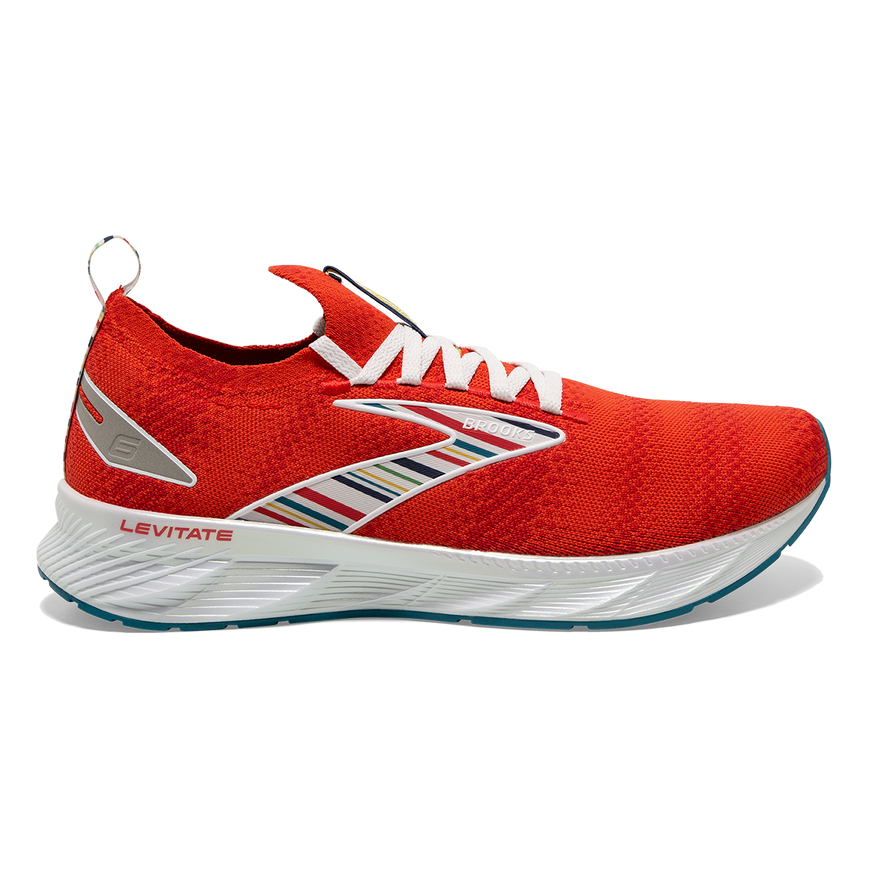 Men's Brooks Levitate StealthFit 6, Red/White/Blue, 10 D Medium