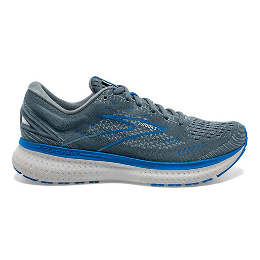 Men's Brooks Glycerin 19, Quarry/Grey/Dark Blue, 13 D Medium