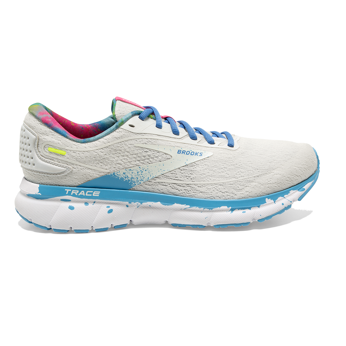 Women's Brooks Trace 2, White/Gray/Alaskan Blue, 6.5 B Medium