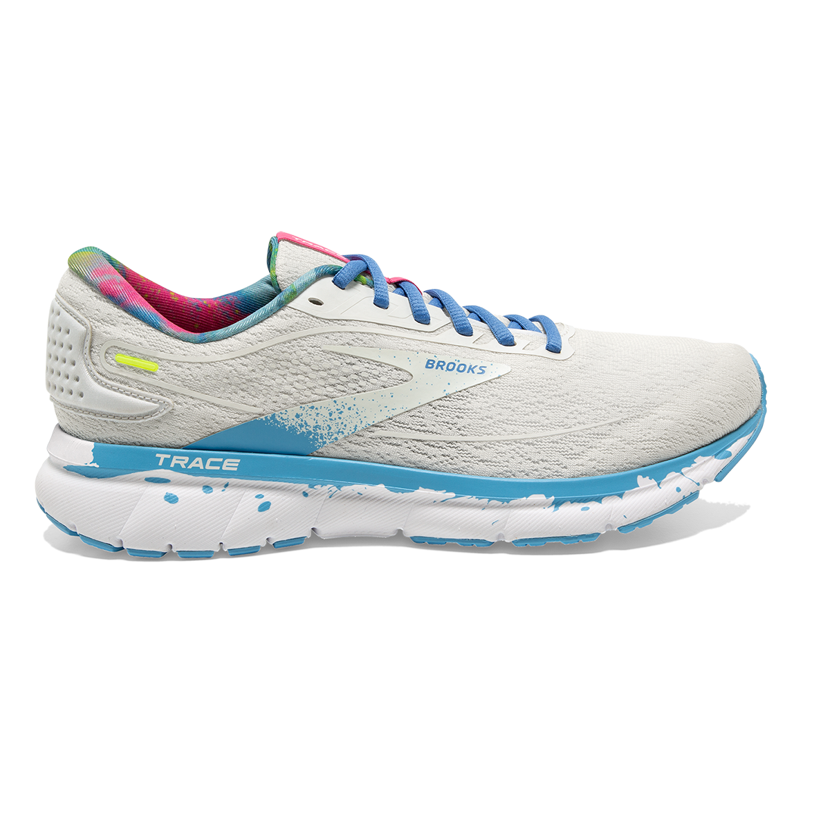 Women's Brooks Trace 2, White/Gray/Alaskan Blue, 8.5 B Medium