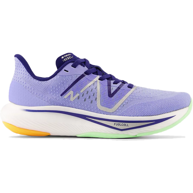 Women's New Balance FuelCell Rebel v3, Vibrant Violet/Victory Blue/Vibrant Spring Glow, 7.5 B Medium