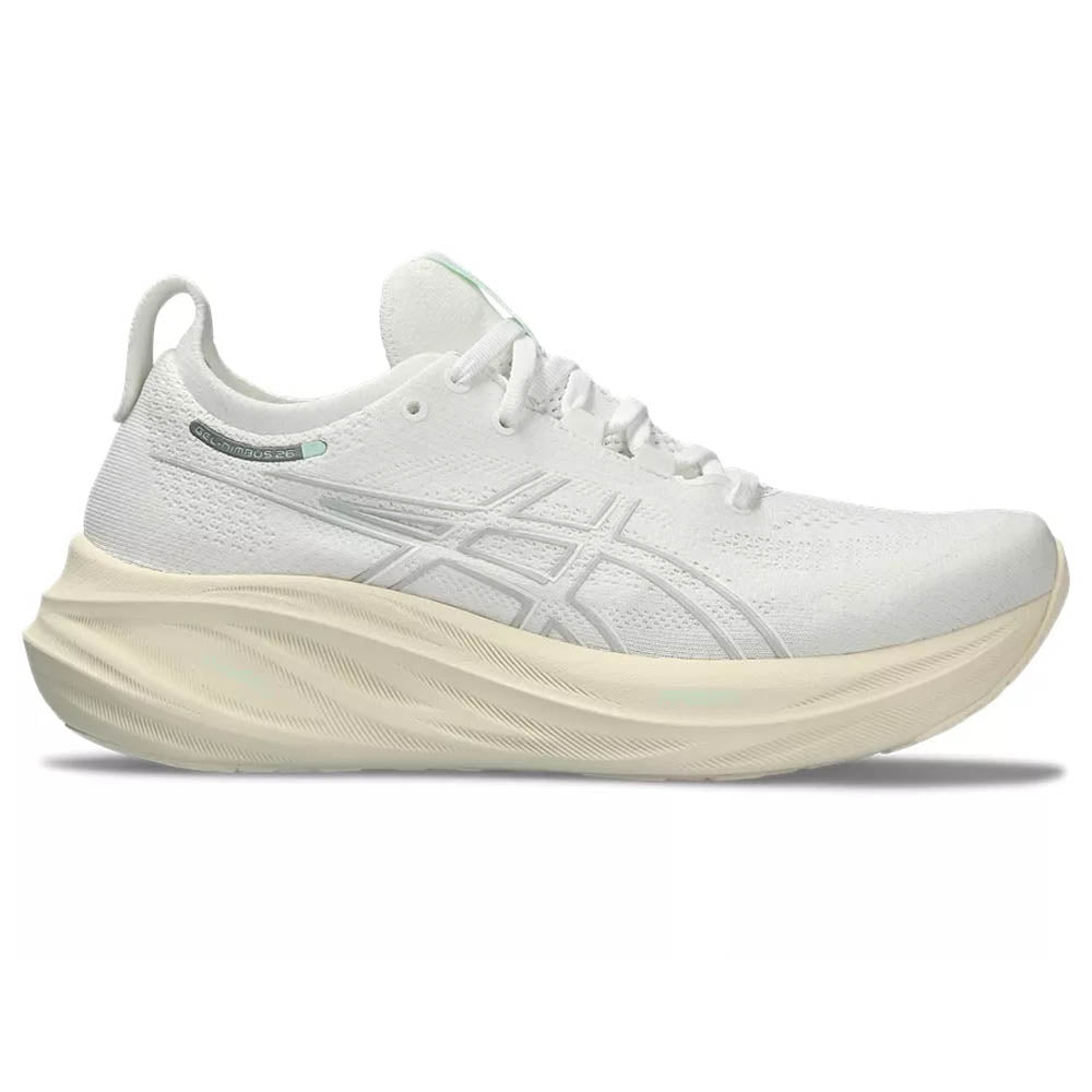 Women's Asics GEL-Nimbus 26, White/White, 6.5 B Medium