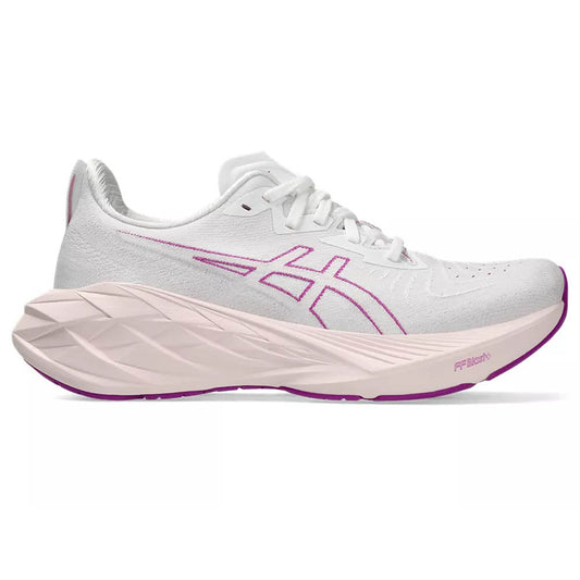 Women's Asics Novablast 4, White/Soothing Sea, 7.5 B Medium